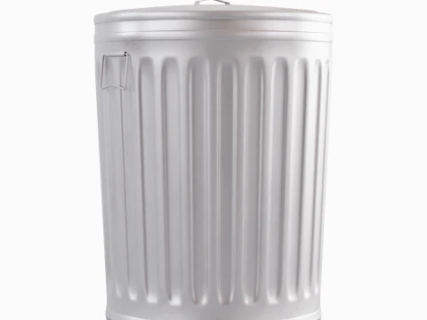 Steel Trash Can 07 3D Model
