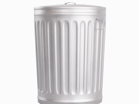 Steel Trash Can 07 3D Model