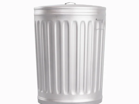 Steel Trash Can 07 3D Model