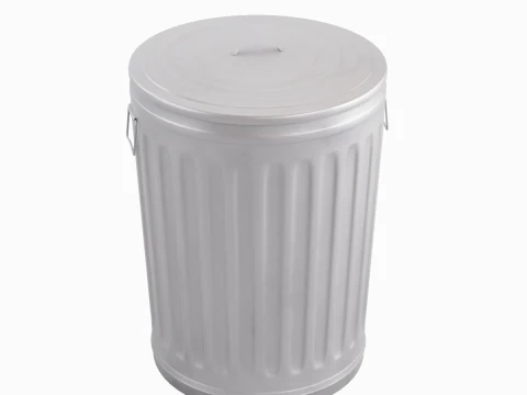 Steel Trash Can 07 3D Model