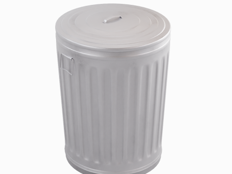 Steel Trash Can 07 3D Model