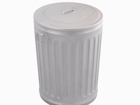 Steel Trash Can 07 3D Model