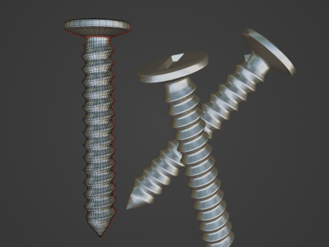 Aluminium Screw 01 3Dモデル