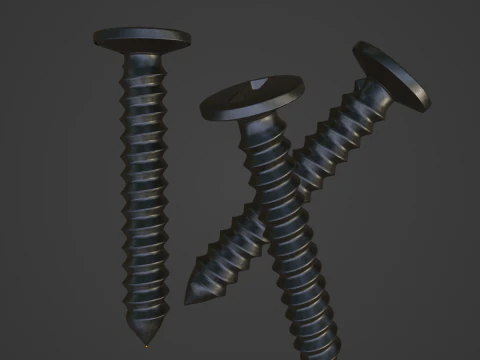 Aluminium Screw 02 3D Model