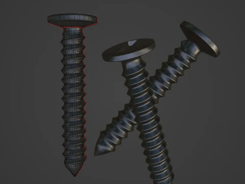 Aluminium Screw 02 3D Model