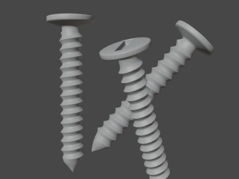 Aluminium Screw 02 3D Model