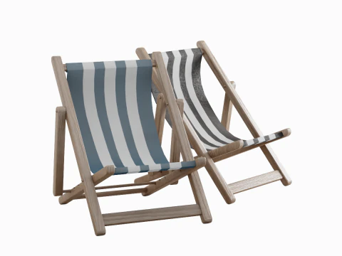 Beach Chair Deck 01 3D Model