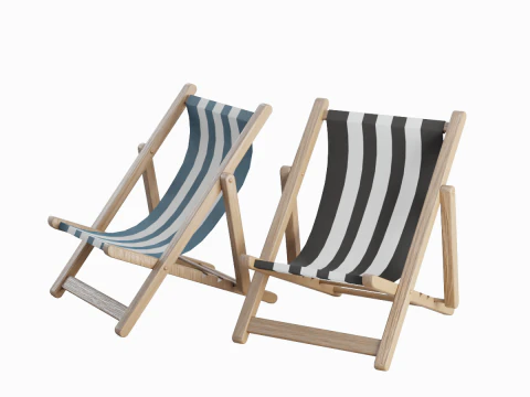 Beach Chair Deck 01 3D Model