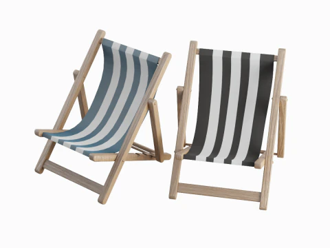 Beach Chair Deck 01 3D Model