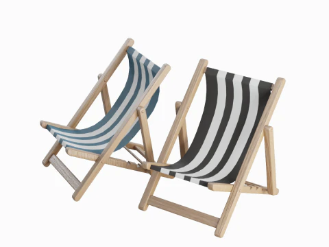Beach Chair Deck 01 3D Model