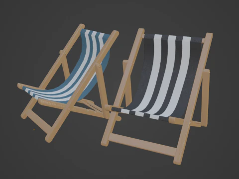 Beach Chair Deck 01 3D Model