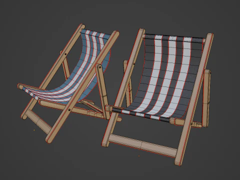 Beach Chair Deck 01 3D Model