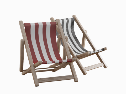 Beach Chair Deck 02 Modello 3D