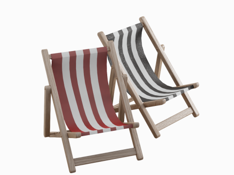 Beach Chair Deck 02 Modello 3D