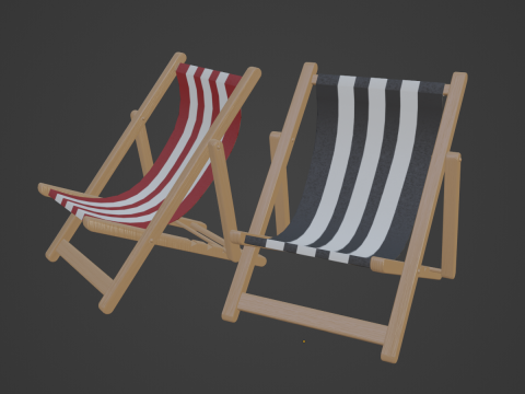 Beach Chair Deck 02 Modello 3D