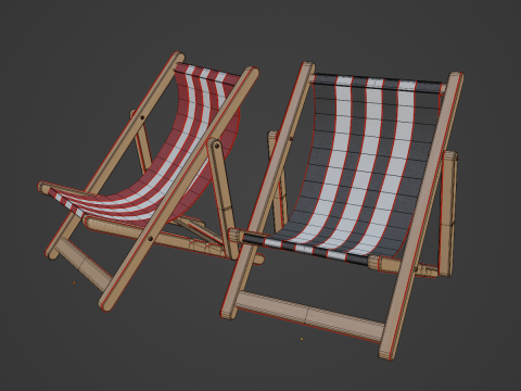 Beach Chair Deck 02 Modello 3D