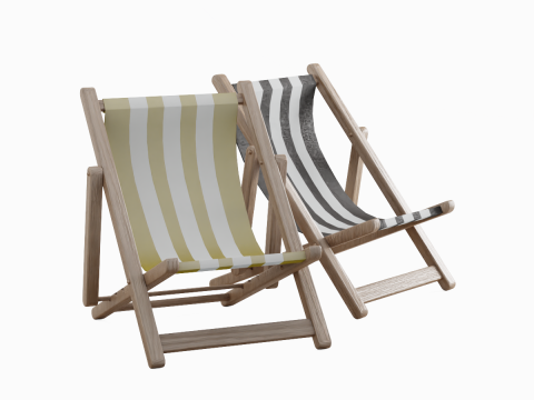 Beach Chair Deck 03 3D Модель