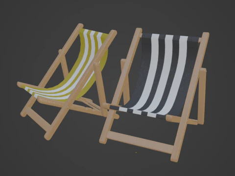 Beach Chair Deck 03 3D Model