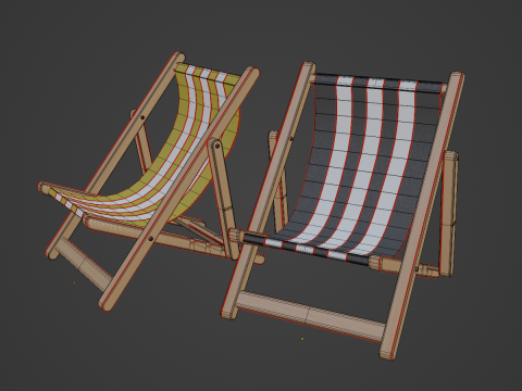 Beach Chair Deck 03 3D Модель
