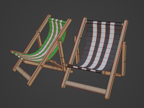 Beach Chair Deck 04 3Dモデル