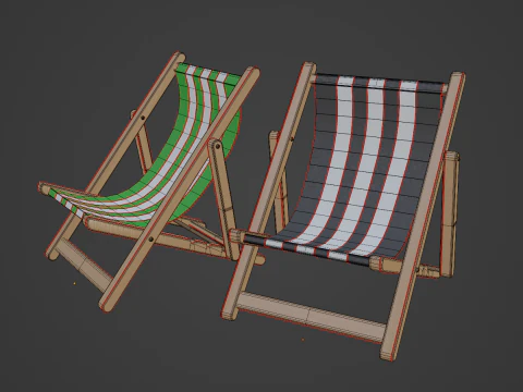 Beach Chair Deck 04 3D Model