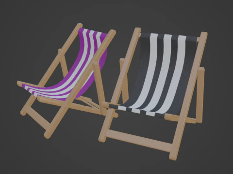 Beach Chair Deck 05 3D Model