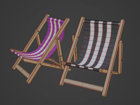 Beach Chair Deck 05 3D Model