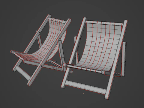 Beach Chair Deck 05 3D Model