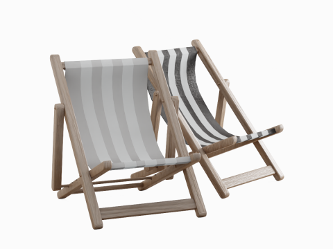 Beach Chair Deck 06 Model 3D