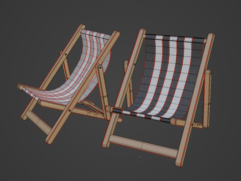 Beach Chair Deck 06 Model 3D
