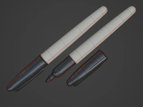Fine Point Marker 02 3D Model