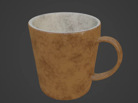 Old Dirty Coffee Cup 02 3D Model