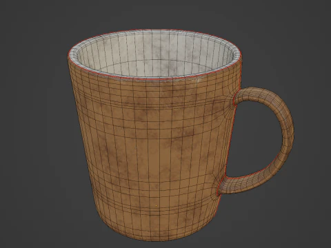 Old Dirty Coffee Cup 02 3D Model