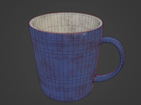 Old Dirty Coffee Cup 04 3D Model