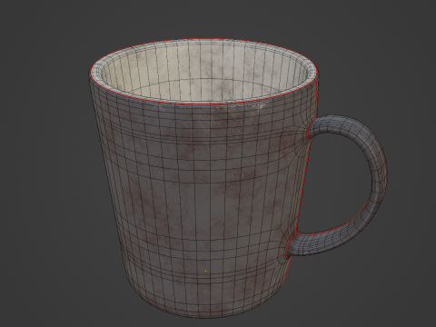 Old Dirty Coffee Cup 05 3D Model
