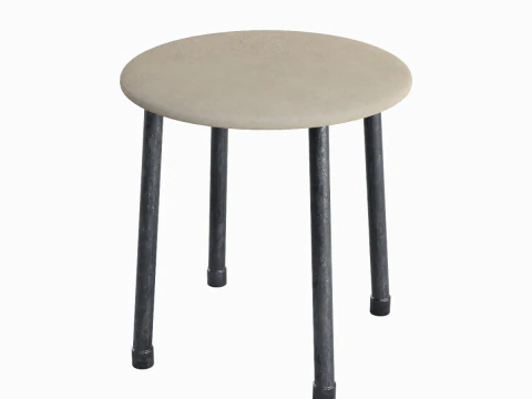Steel Stool E 01 3D Model