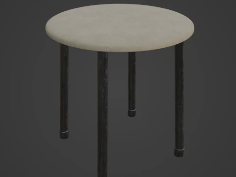 Steel Stool E 01 3D Model