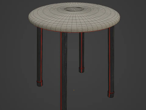 Steel Stool E 01 3D Model