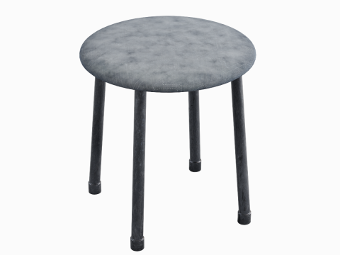 Steel Stool E 02 3D Model