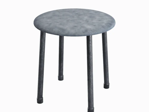 Steel Stool E 02 3D Model