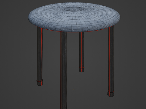 Steel Stool E 02 3D-Modell
