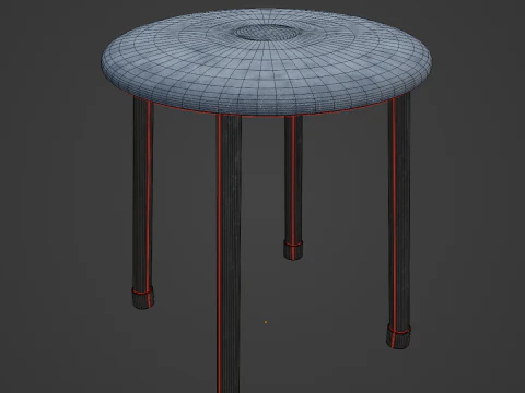 Steel Stool E 02 3D Model
