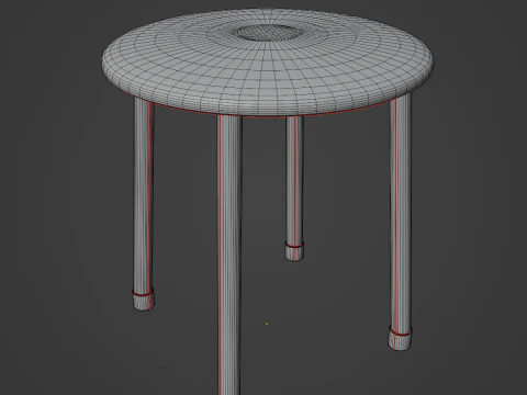 Steel Stool E 02 3D Model