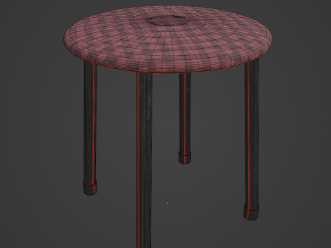 Steel Stool E 04 3D Model