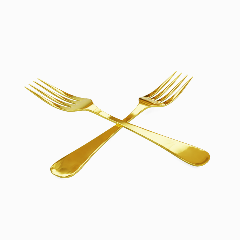 Golden Fork 01 3Dモデル .c4d .max .obj .3ds .fbx .stl .blend