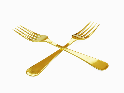 Golden Fork 01 3D Model