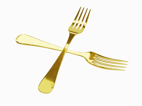 Golden Fork 01 3Dモデル