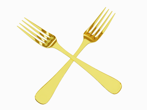 Golden Fork 01 3Dモデル