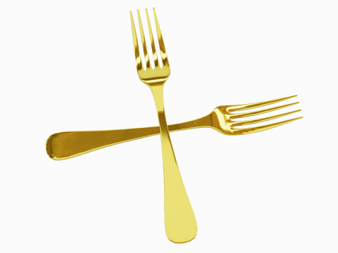 Golden Fork 01 3Dモデル