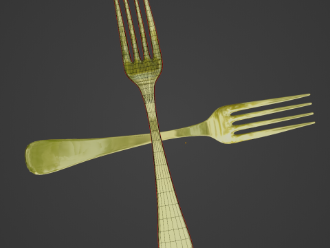 Golden Fork 01 3Dモデル